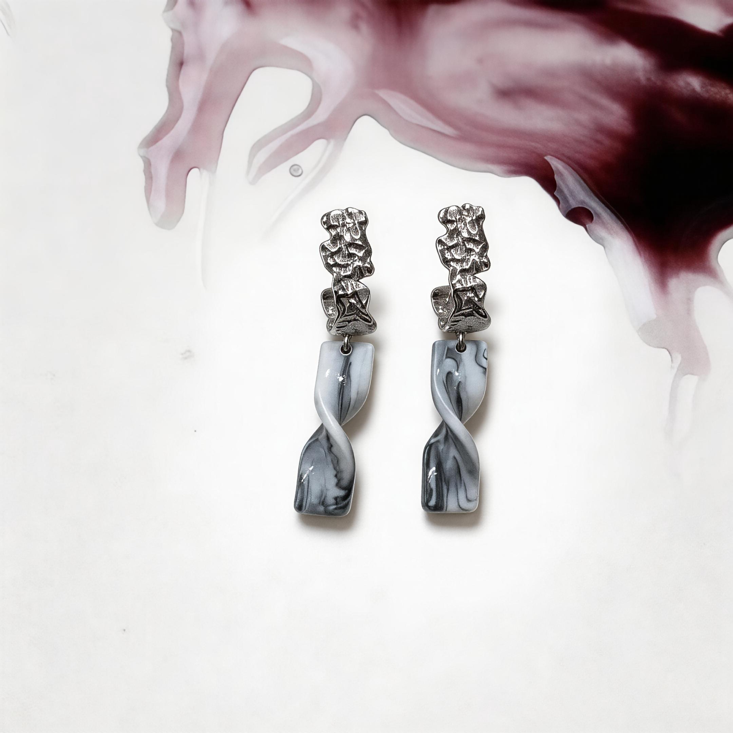 Ivory Balance high-temperature white ceramic earrings