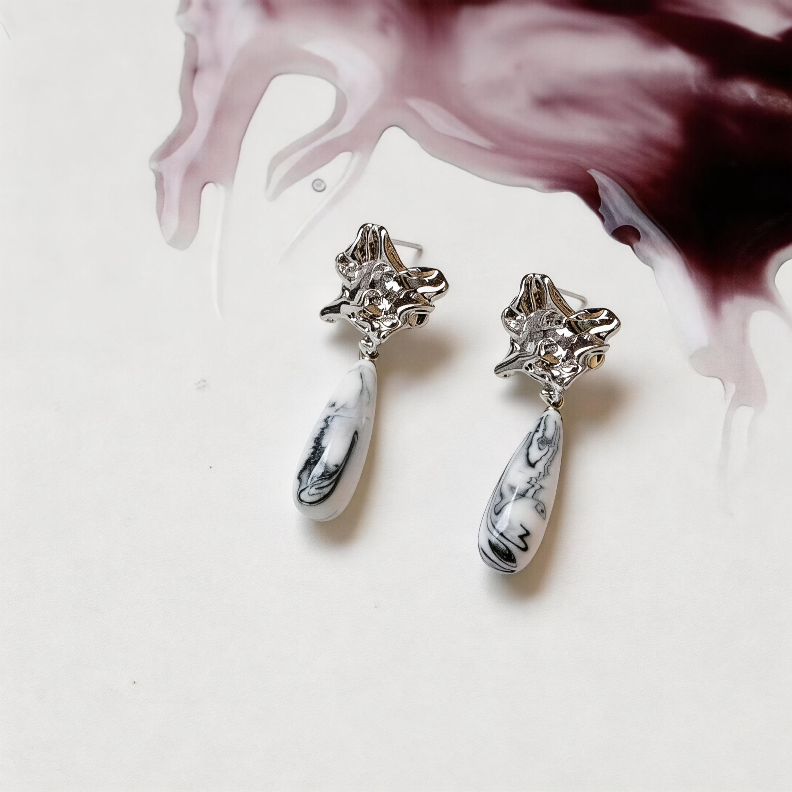 Quiet Marble Arc earrings